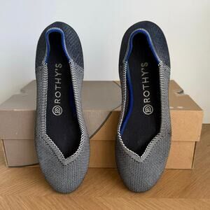 Rothy's The Flat Round-Toe ‘Grey Birdseye’ Women Slip On Shoes- SZ 8